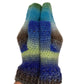 Fold Over Fingerless Mittens, Hand knit, blue
